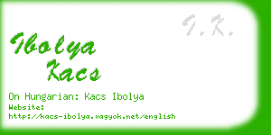 ibolya kacs business card